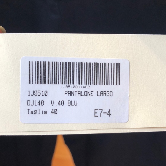 Isola Marras Designer Pure Cotton navy wide leg pants - Picture 6 of 8